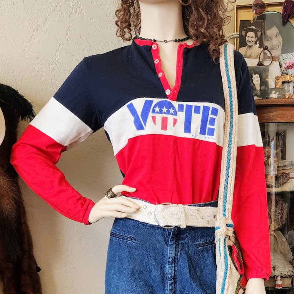 Vintage VOTE 1971 Long Sleeve Shirt - Picture 2 of 14